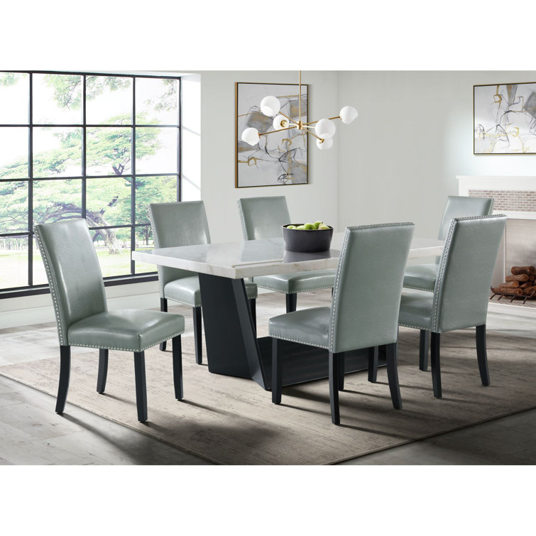 Orren Ellis Luxe Creamy Dining Table with Roman Column Legs & Reviews -  Wayfair Canada