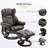 Soft Recliner, Massage Recliner Chair With Ottoman Footrest, 10 Vibration Points, 360° Swivel Reclining Chair, Living Room Chair With Side Pocket And Remote Control