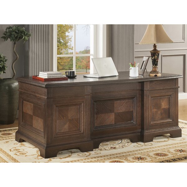 Canora Grey Ockton Solid Wood Top Executive Desk | Wayfair