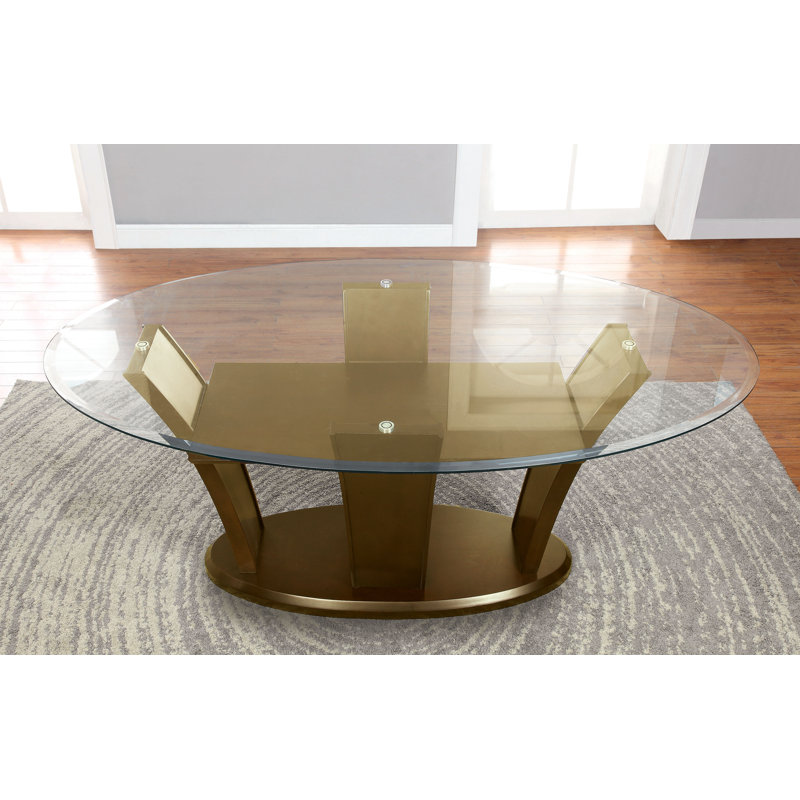 Cushing Oval Glass Top Dining Table