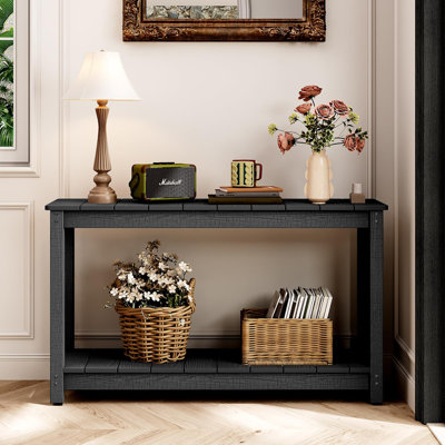 Outdoor Console Table, 48" Weather Resistant HIPS Patio Side Table