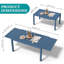 Table de salle à manger extensible pour 4 à 8 personnes en PEHD à grain de bois et cadre en aluminium avec verrous de sécurité et pieds réglables-1647294982