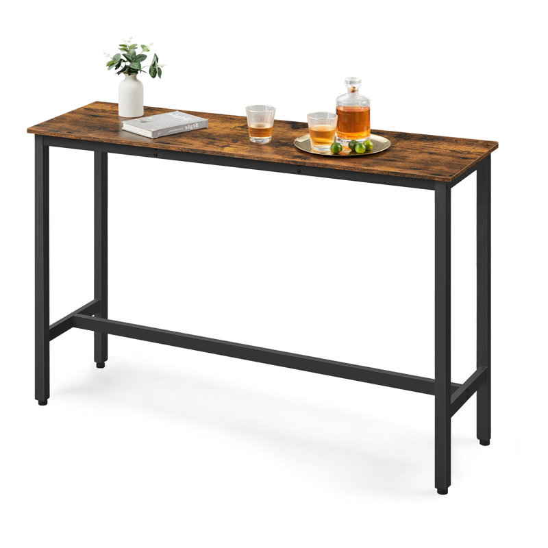 Bar Table, 35.4"H x 55.1"L x 15.7"W, Rustic Brown