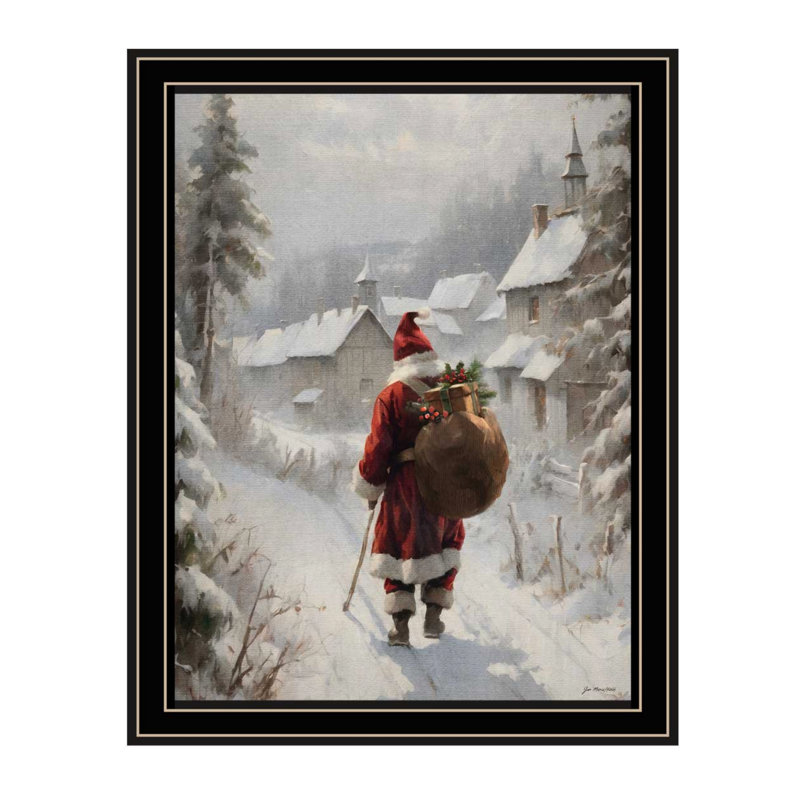 Ornement de décoration murale multicolore pour le salon - 2 veille de Noël dans un cadre noir