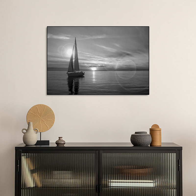 Reproduction d'art sur toile en métal, "Voilier" par un artiste inconnu
