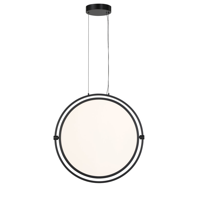 Luminaire suspendu charbon 1 lumière Jaceline, H 145,88 po x l 24,38 po x P 21,63 po