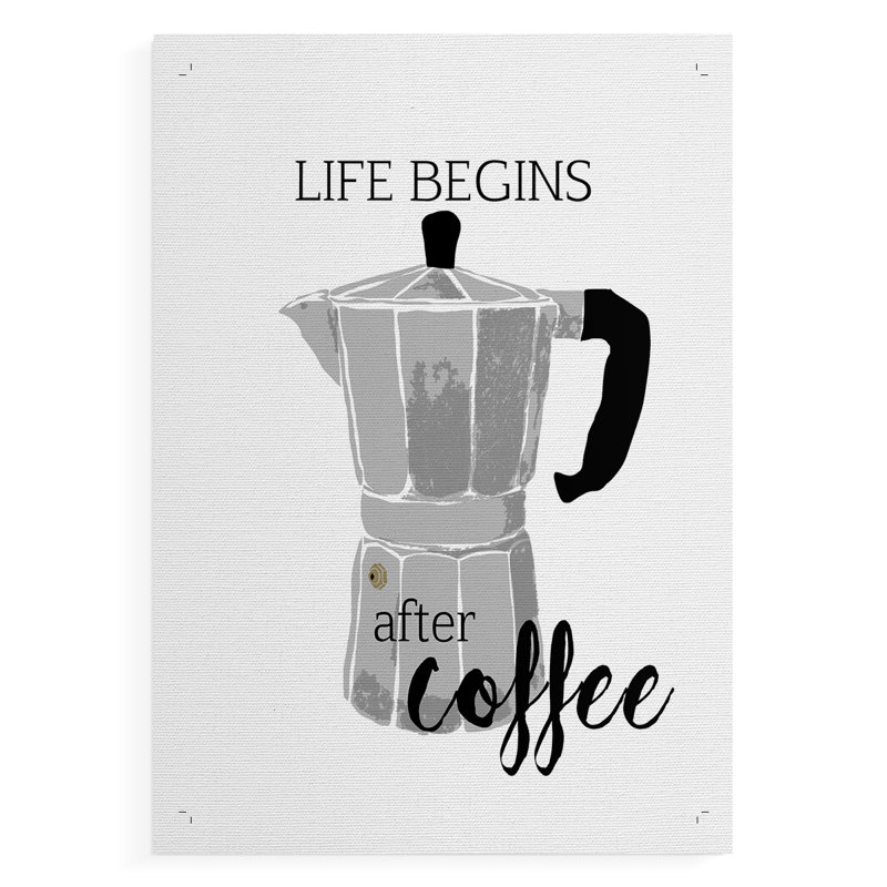 Begins After Coffee - Impression sur toile seulement - NON CADRE, H 48 po x l 32 po