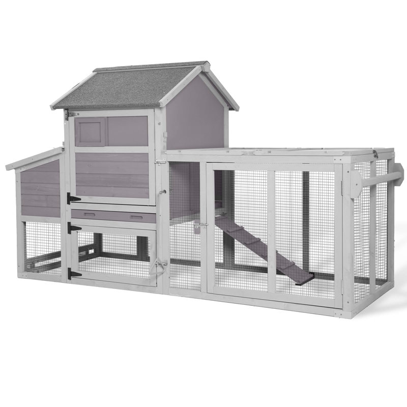 26.2 Square Feet Chicken Coop with Chicken Run For Up To 6 Chickens
