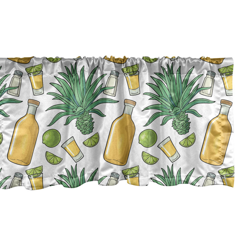 Agave Cactus Lime Tequila White Mustard Valance Set