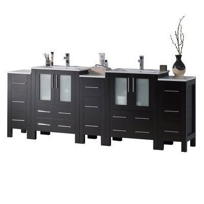 84" Double Bathroom Vanity with Sink