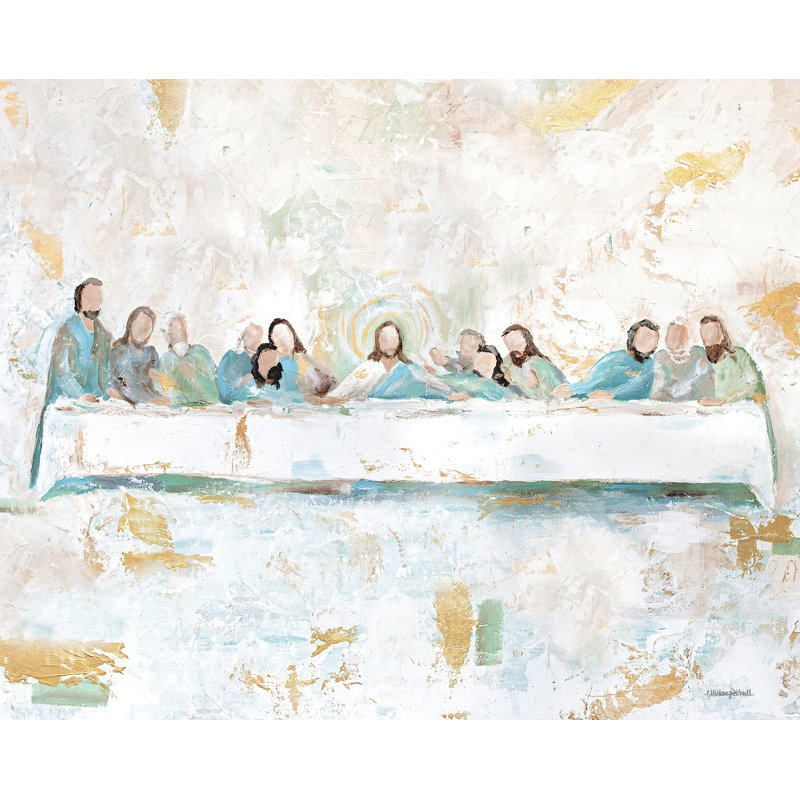 " Last Supper " Painting Print, 12" H x 16" W, Wrapped Canvas, No Frame