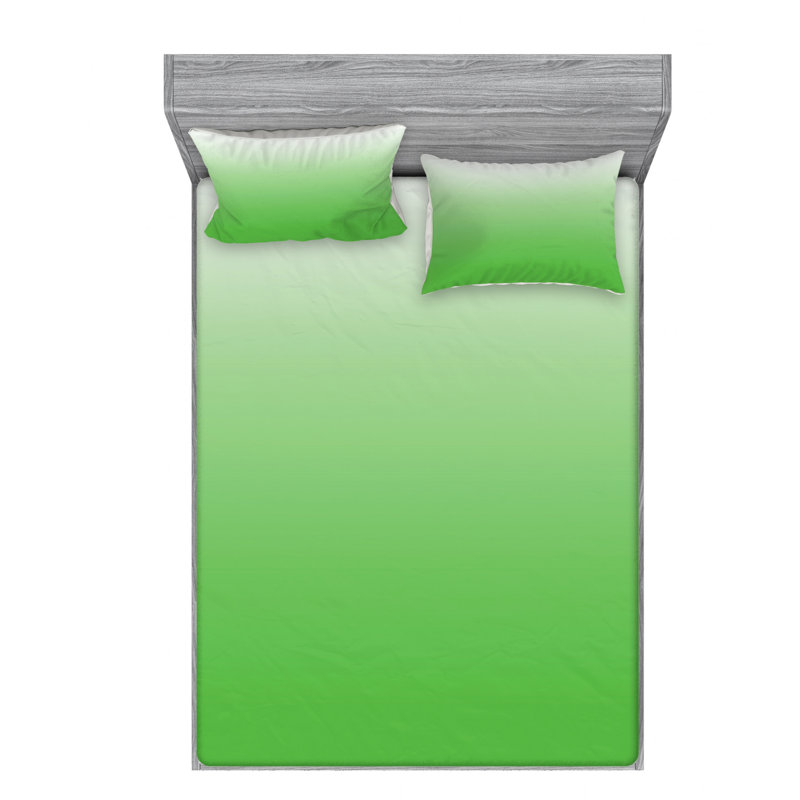 Microfiber Ombre Sheet Set, Queen Sheet Set with 2 Pillowcases, Solid Color