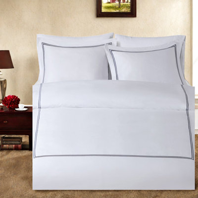 Luxury Hotel Bedding Sets, 100% Cotton Sateen Comforter With Embroidered Design