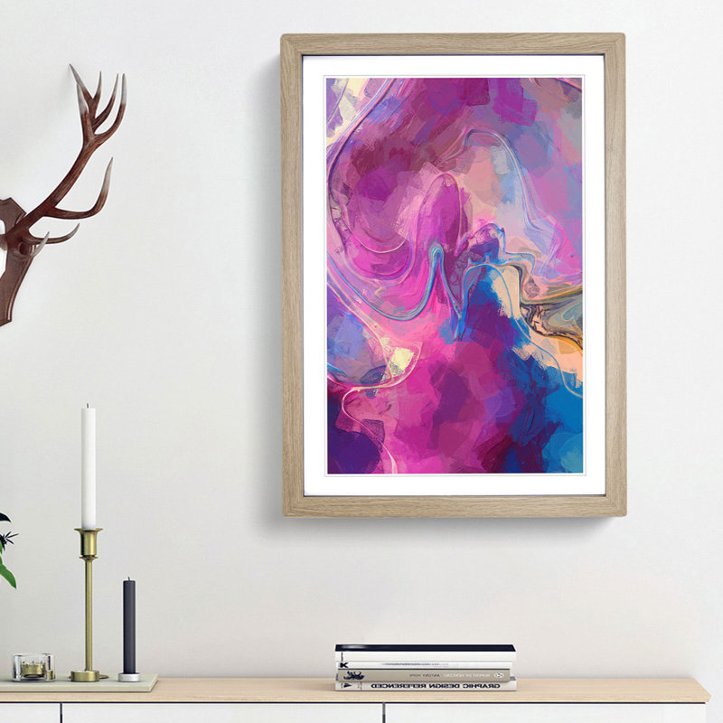 Life Lessons in Abstract - Picture Frame Graphic Art Print, 65cm H x 48cm W x 2cm D, Oak Framed