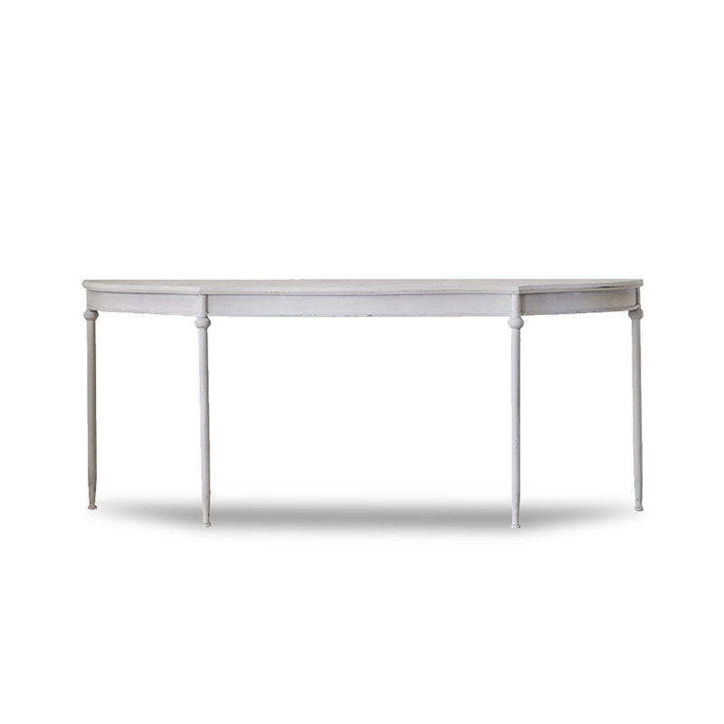 Console en métal blanc patiné French Country