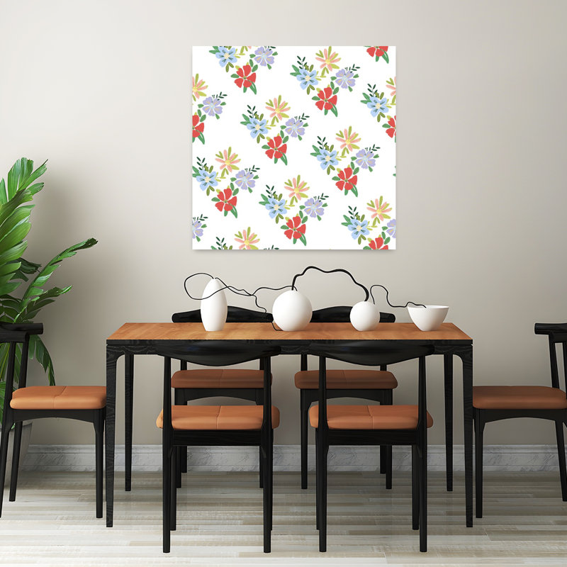 Art contemporain, art floral, H 32 po x l 32 po