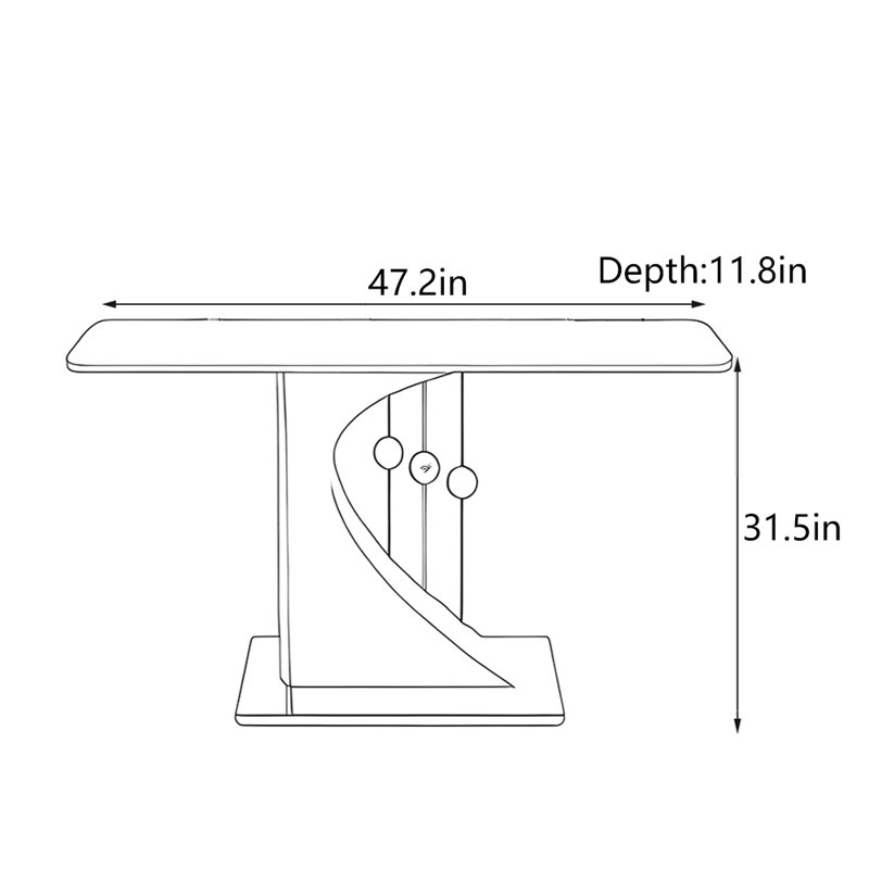 Modern Minimalist Entryway Table, 31.5" H x 47.2" W x 11.8" D, Prada Green, Gold