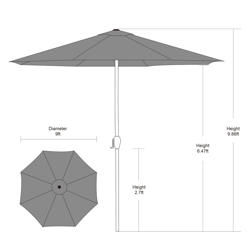 Parasol de marché 9 pi Kronqui, Beige clair, Inclinaison automatique