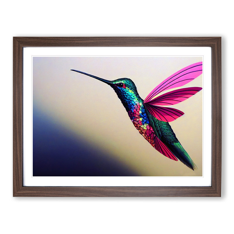 Lovely Hummingbird - Single Picture Frame Print, 46cm H x 64cm W, Brown