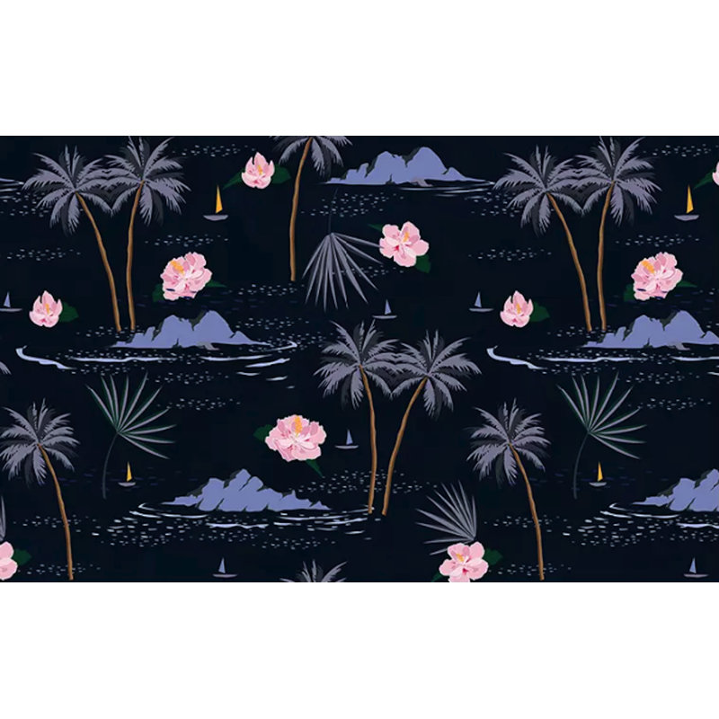 Papier peint amovible paysage de palmier foncé forêt tropicale, L 9 po x l 15 po
