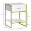 40 cm W Steel Bedside Table