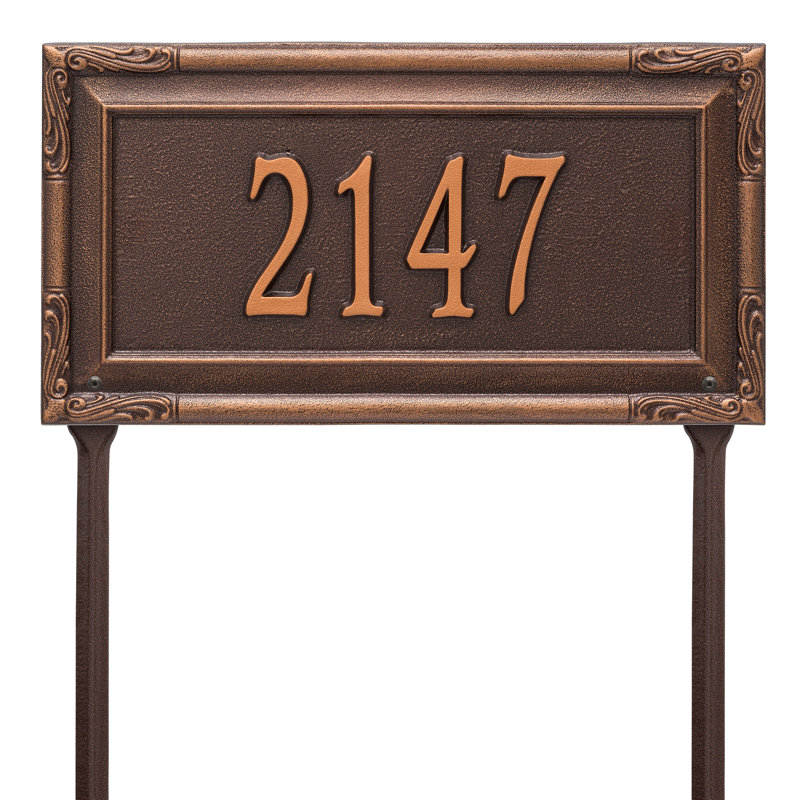 Plaque d'adresse sur 1 ligne Gardengate, Cuivre antique, Oui