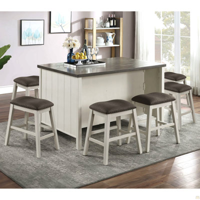 Table de salle à manger 7 pièces à hauteur de comptoir 7 pièces
