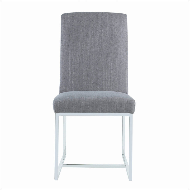 Ensemble de 2 chaises de salle à manger rembourrées avec structure en métal chromé