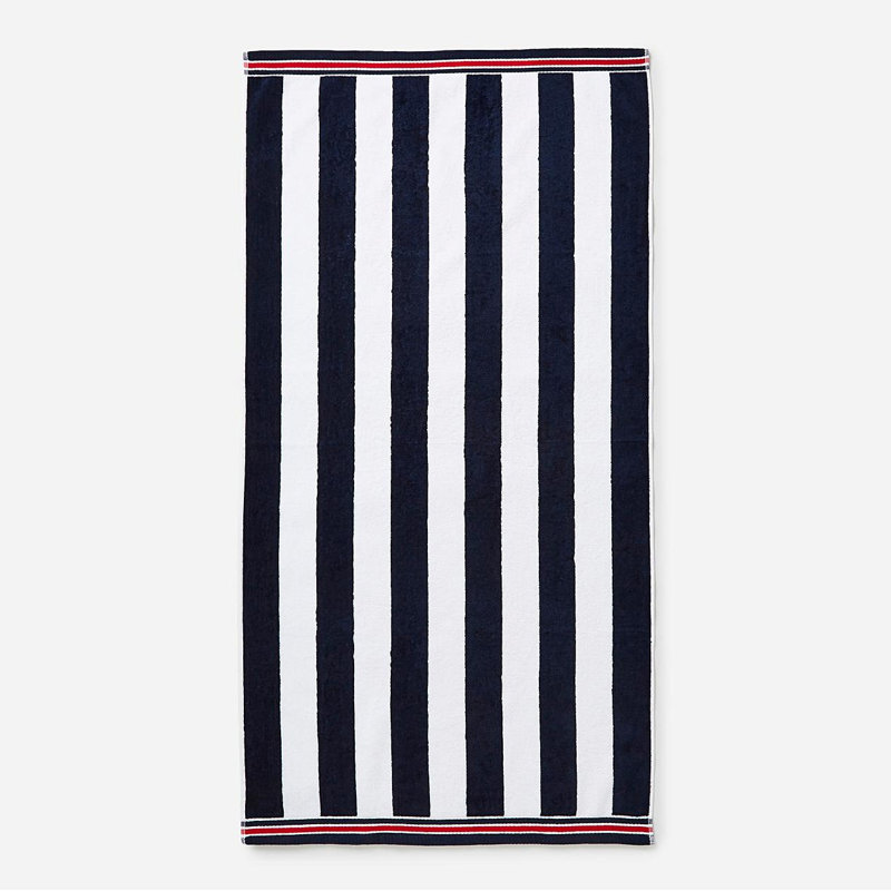 Dash Navy Striped Beach Towel