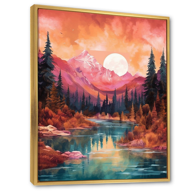 «Tropical Paradise IV», reproduction sur toile, Cadre flottant doré, H 20 po x l 12 po x P 1 po