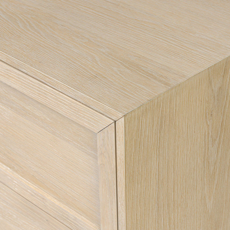 Millie Nightstand - Drifted Matte Black, Light Bleach Oak