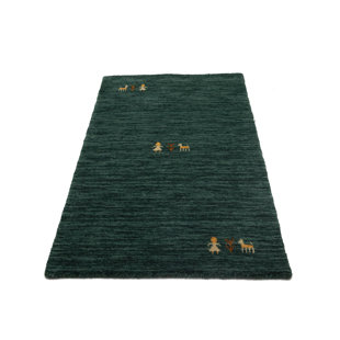No-Shedding Hand Loomed Gabbeh Rug, 100% Wool, Solid Color, Fade & Stain Resistant, Durable