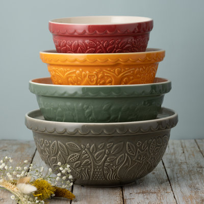 In The Forest Stainless Steel 4 Piece Mixing Bowl Set