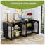 Buffet moderne avec portes en acrylique, armoire de rangement autoportante pour cuisine, salle à manger, salon, couloir, bureau, noir