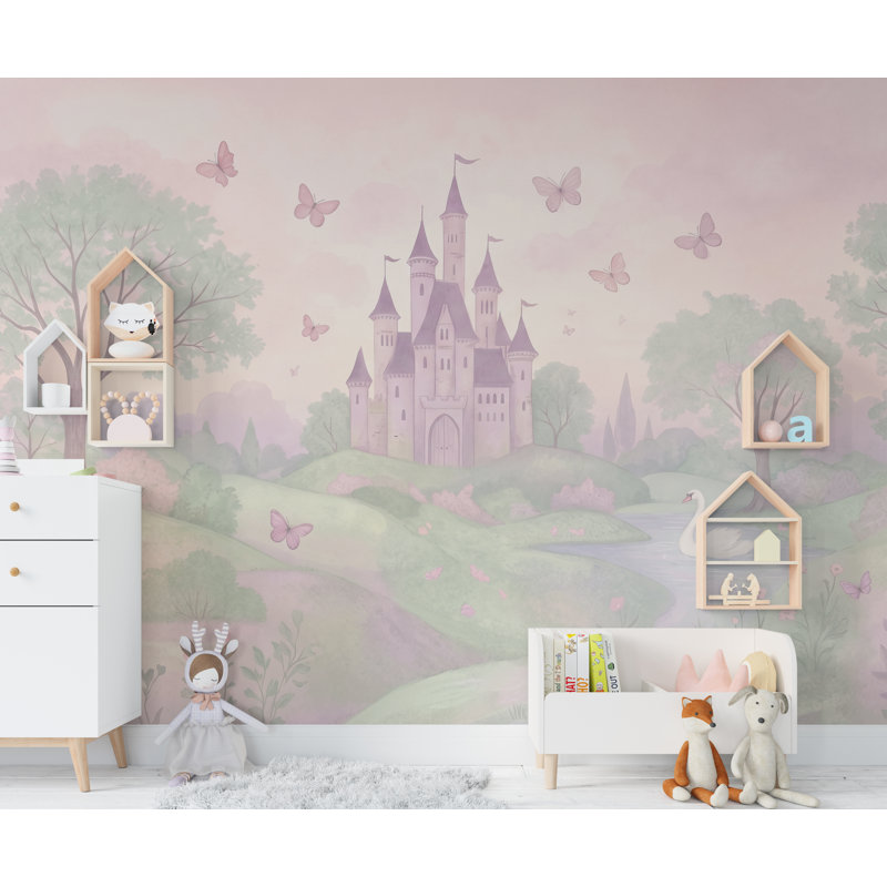 Princess Castle, 100 po x 144 po, Non-Woven Wallpaper