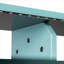 Structure de lit mezzanine moderne en bois massif pleine grandeur avec ports de charge et lumières RVB, bleu classique
