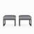 Set Of 2 26" All-Weather Aluminum Patio Ottomans Footrests With Thick Gray Cushions-880544161