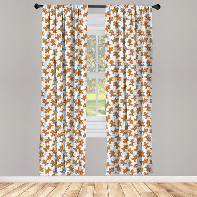Gingerbread Man Semi-Sheer Rod Pocket Sliding Panel