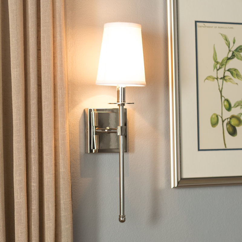 Aayush 1-Light Dimmable Wallchiere in Polished Nickel, Polished Nickel
