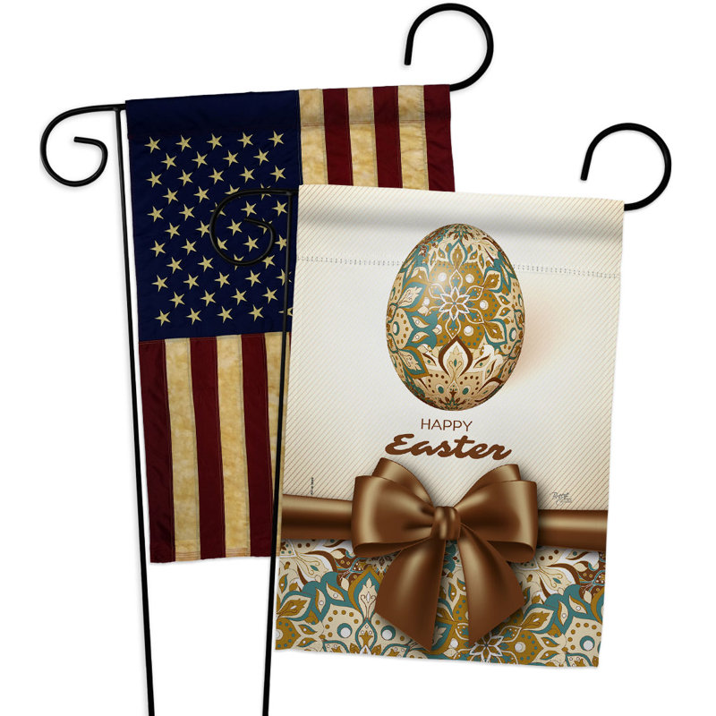 Double Sided 18.5 in. H x 13 in. W Polyester Easter Garden flag