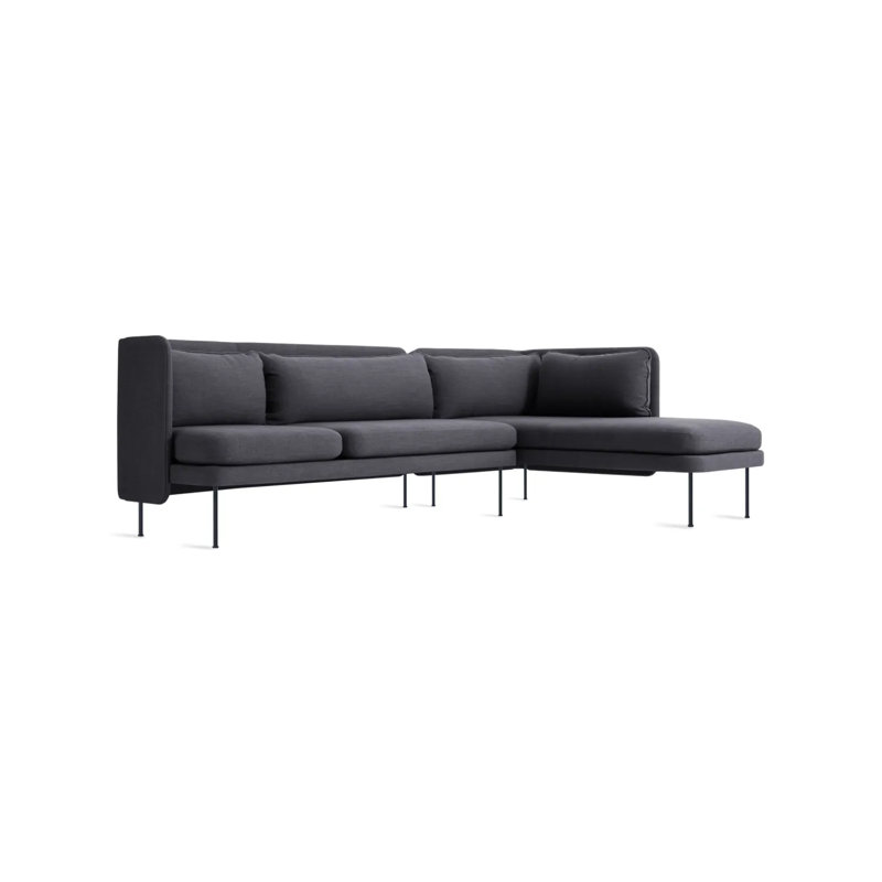 Bloke Chaise Sectional, Rostenkowski Blue, Right Hand Facing