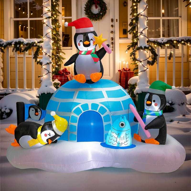 Pingouin de Noël avec igloo gonflable
