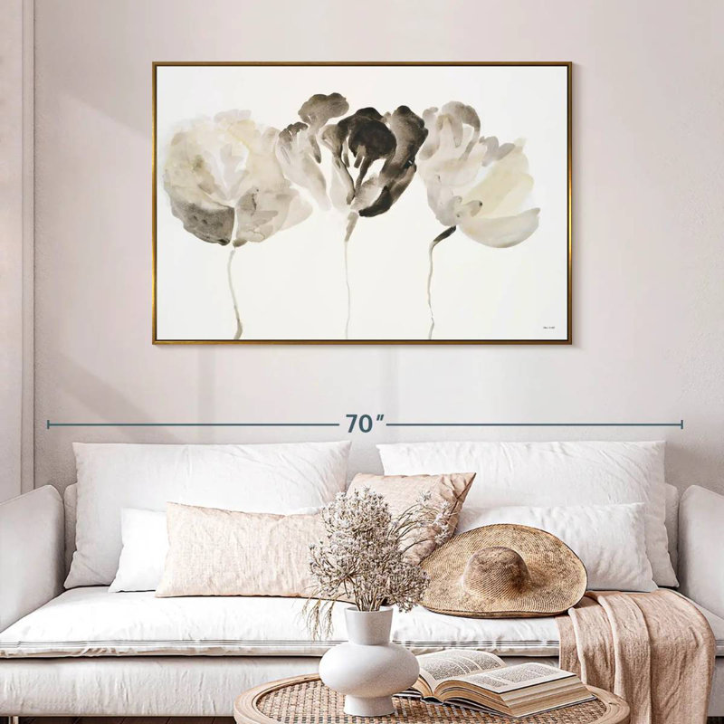 Trio en lumière, 46 po x 31 po, Cadre flottant doré
