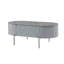 Table basse yukino gris ultrabrillant et finition chromée