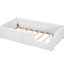Lit plateforme simple tapissier avec garde-corps et charge - blanc