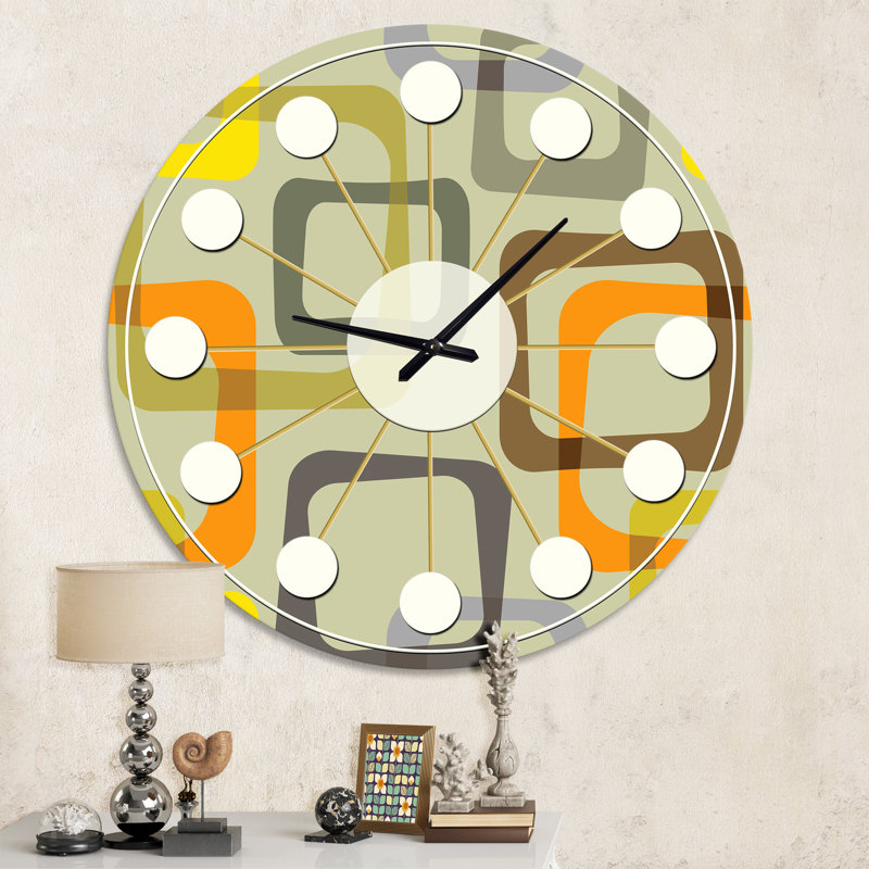 Horloge murale rétro Mid-Century, Moyen