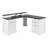 59" Modern Fluted L-Shaped Chargeable Desk With Cabinet And Drawer
