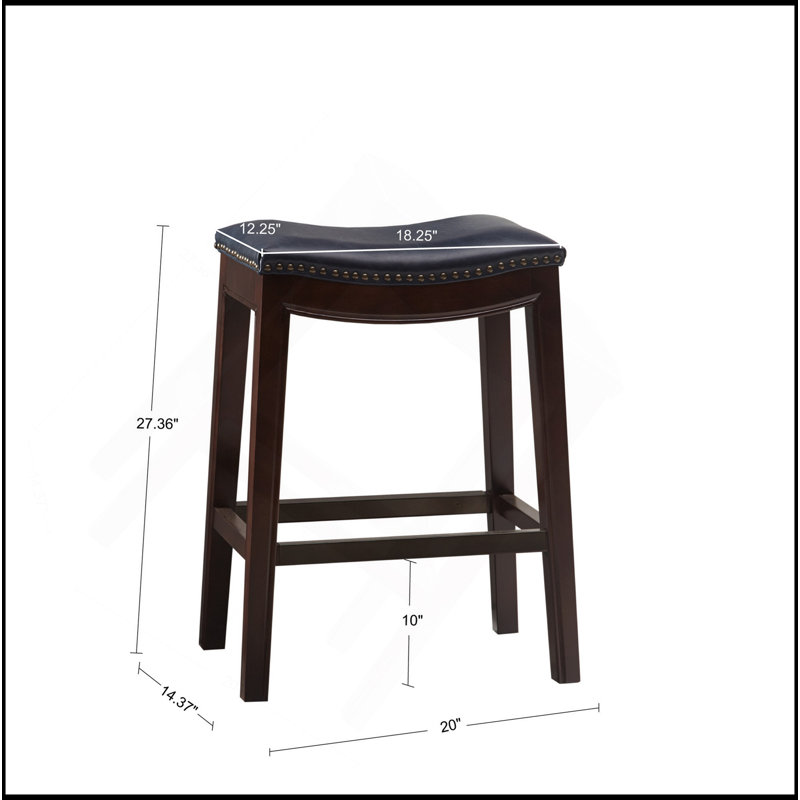 Tabouret de comptoir Saddle, Polyester bleu marine