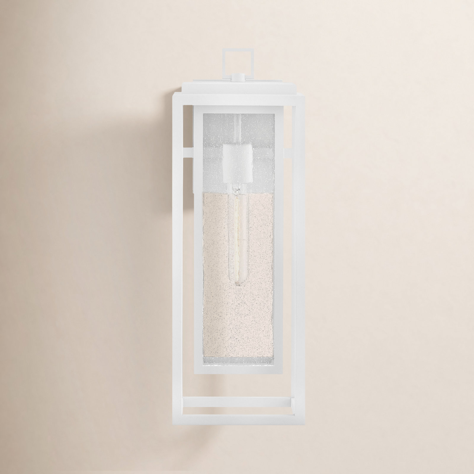 Single Light Outdoor Wall Light, 20" H x 7" W x 6.75" D, Textured White