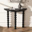 Console demi-cercle en bois massif noir-2110915080